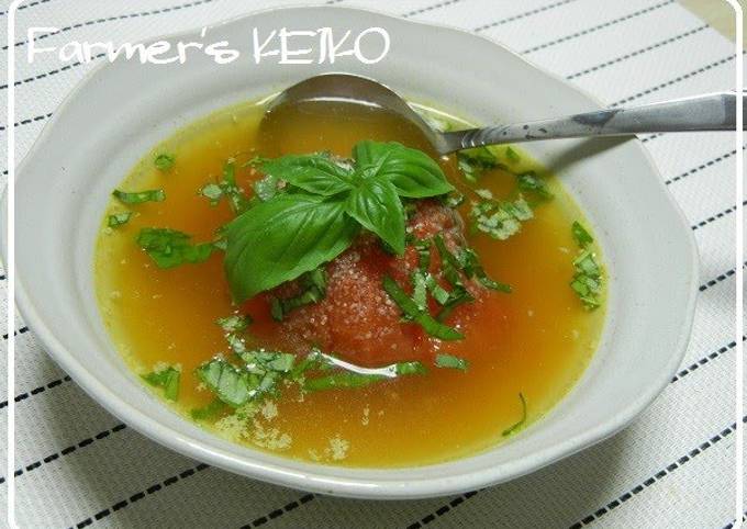 Soup with A Soft Whole Tomato