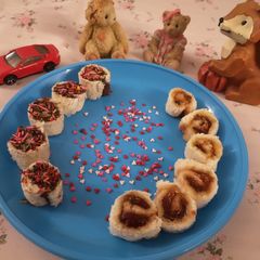 A picture of One bite pin wheel sandwiches.