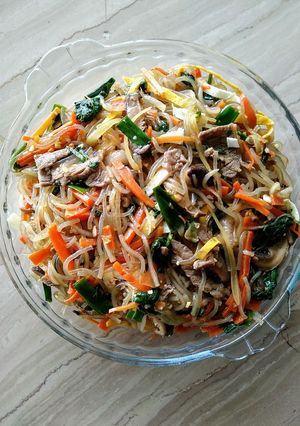 Foto resep Japchae / Stir Fried Glass Noodle / Soun Korea