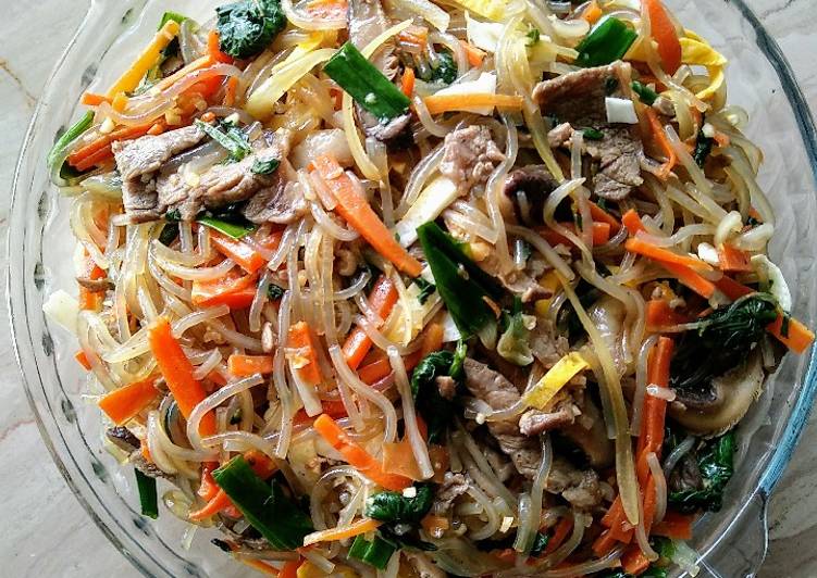 Resep Japchae / Stir Fried Glass Noodle / Soun Korea Anti Gagal