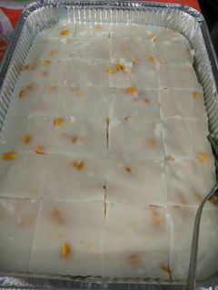 A picture of AMIEs Maja Blanca (sweet coconut corn pudding).