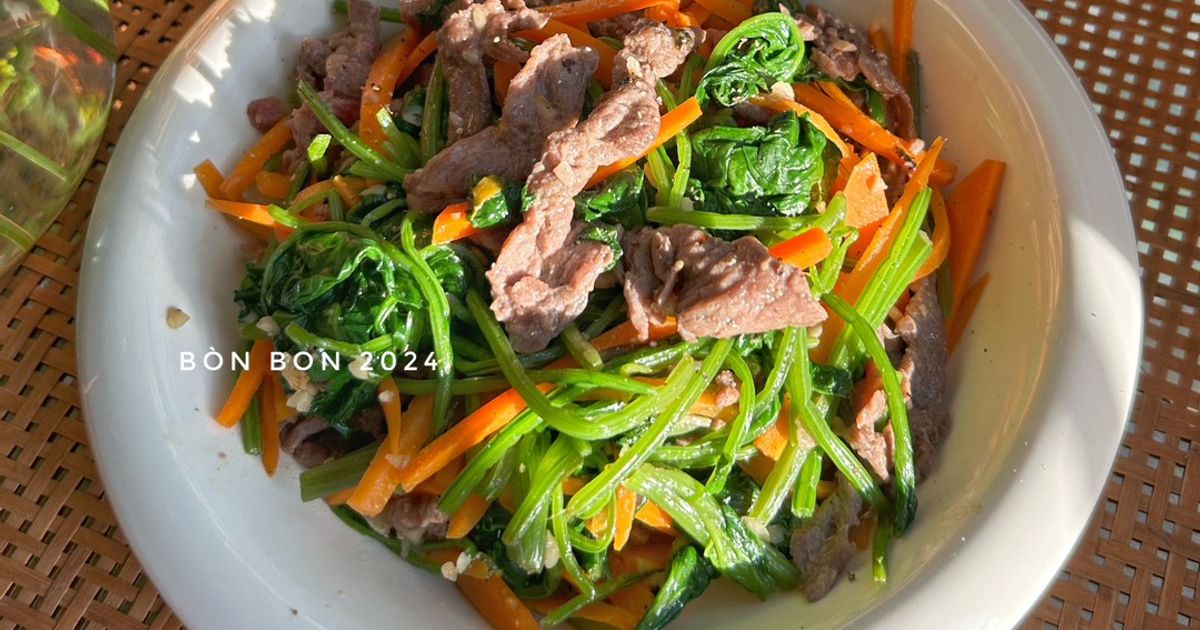 Cách Làm Món Bò Xào Cải Bó Xôi của Bòn Bon - Cookpad