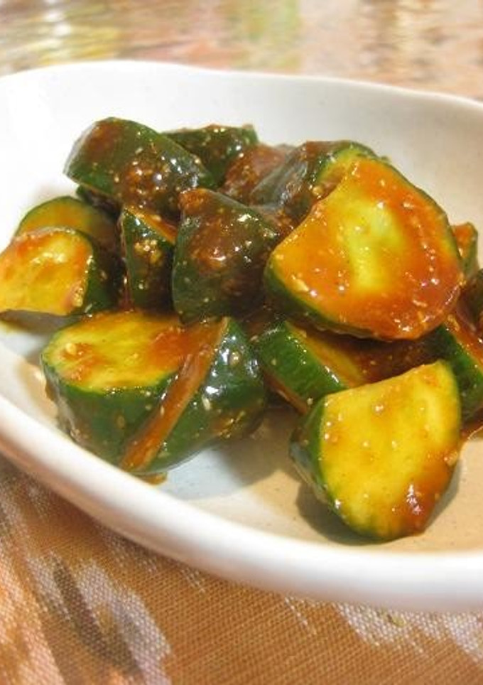 A picture of A Guy's Recipe For Korean Style Instant Cucumber Pickles.