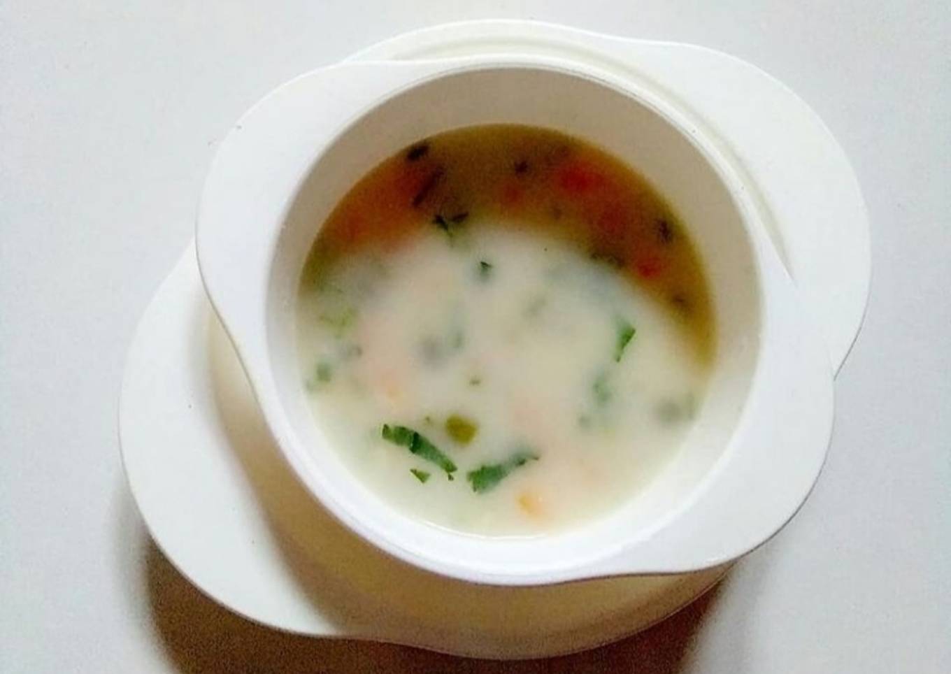 Sup cream ayam dan wortel