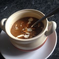 A picture of Roasted butternut squash soup with feta.