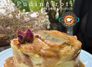Gambar Puding roti sos butterscotch