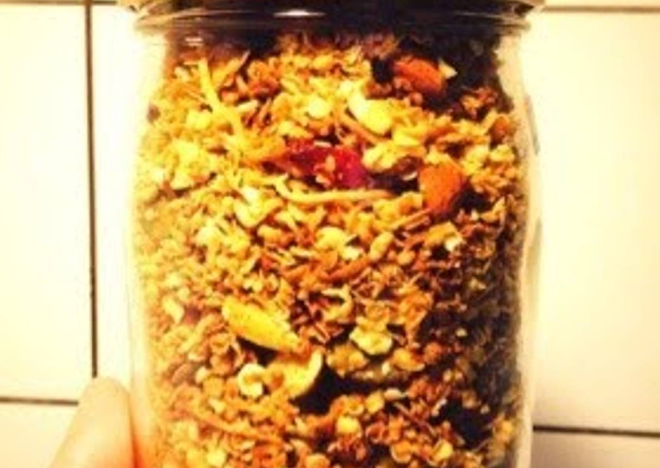 Healthy granola inside