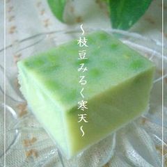 Summer Dessert Edamame Milk Kanten A picture of Summer Dessert Edamame Milk Kanten.