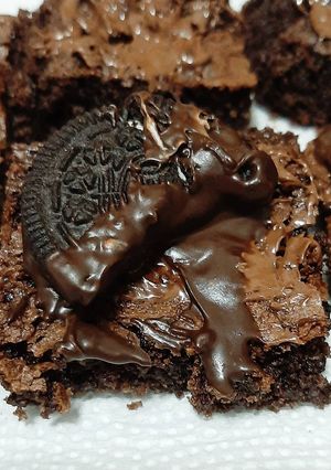 Una foto de Brownie con Nutella y oreos