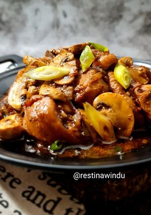 Foto resep Ayam Jamur Lada Hitam Masak Kecap