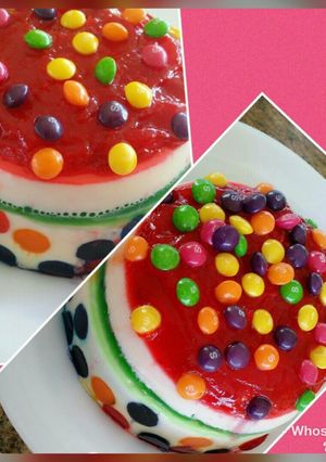 A picture of Whosayna’s Fruity Skittles Pudding.