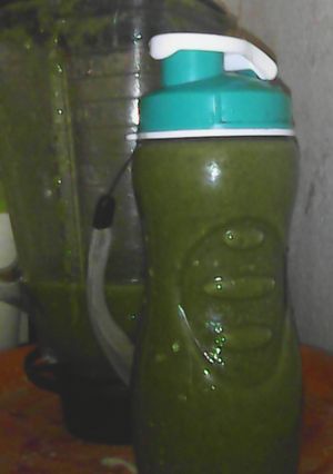 A picture of Nopal lettuce with tejocote smoothie.