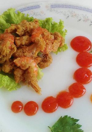 Foto resep UDANG CRISPY gk pake lama 😆 FIRST TRIAL FOOD PLATTING