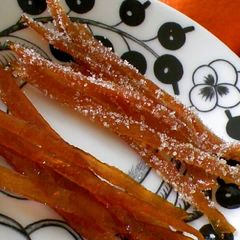 A picture of Easy Homemade Candied Orange Peels.