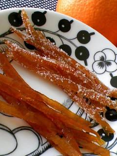 A picture of Easy Homemade Candied Orange Peels.