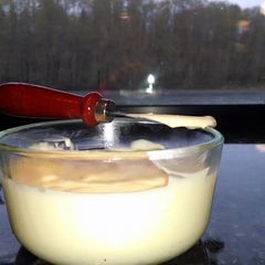 A picture of Homemade mayonnaise using egg white & yolk.