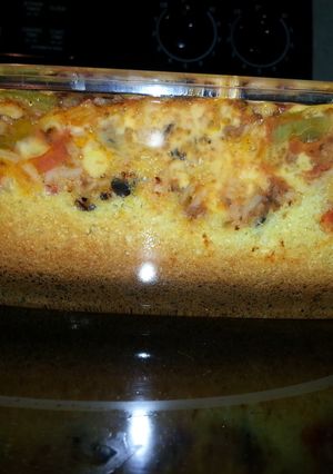 A picture of Cornbread upside down casserole.
