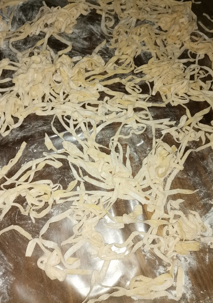 Una foto de Tallarines o cintas. Caseras