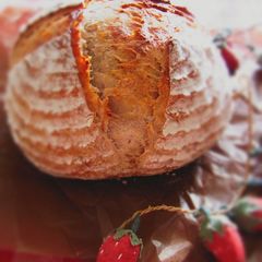 A picture of Strawberry & White Chocolate Country-Style Bread.