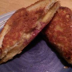 A picture of Hard Salami Cheesy grilled cheese..