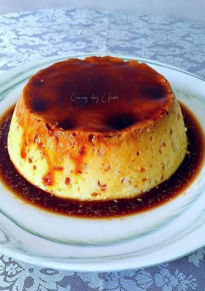 Una foto de Flan de huevos express hecho en tan solo ocho minutos