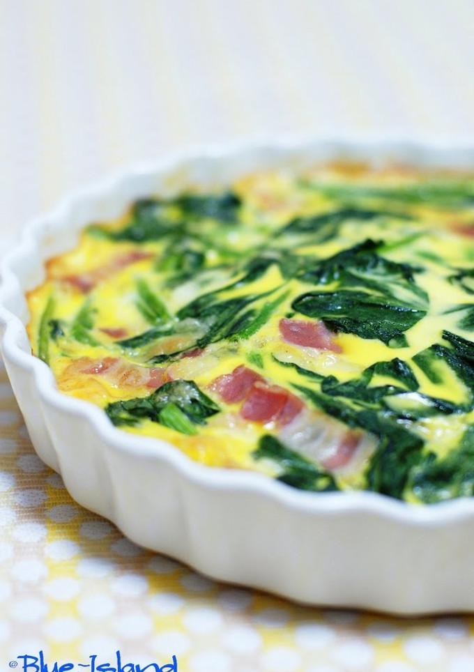 A picture of Easy Quiche with Spinach and Bacon.