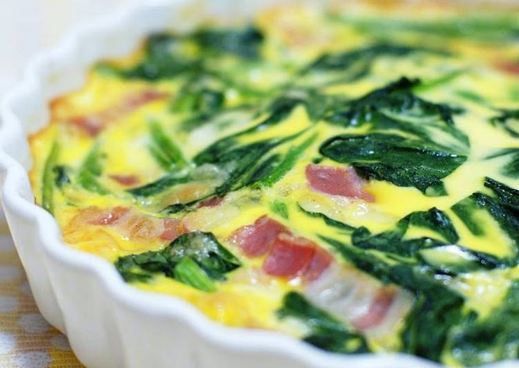 Easiest Way to Prepare Homemade Easy Quiche with Spinach and Bacon