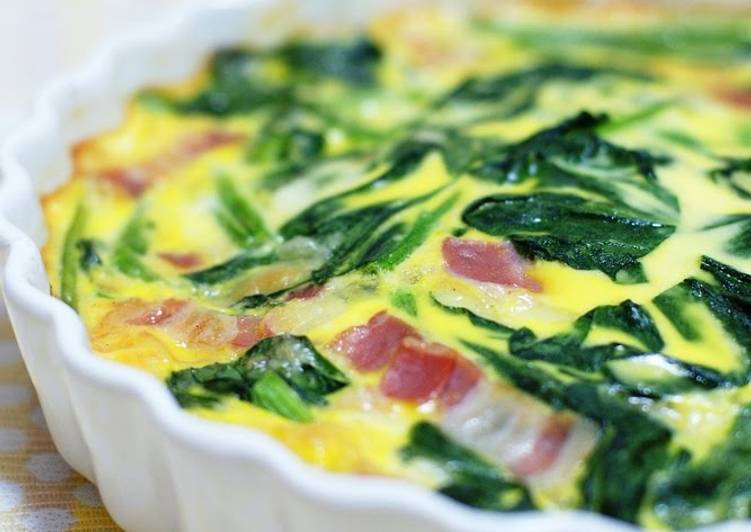 Easiest Way to Prepare Perfect Easy Quiche with Spinach and Bacon