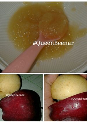 Foto resep Puree Apel Merah + Pir kukus MPASI 7m+ cemilan / snack