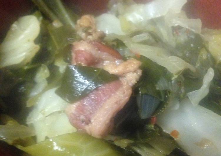 Recipe of Super Quick Homemade Greens and cabbage