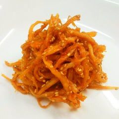 Moist and Spicy Squid Kimchi Tossed With Gochugang A picture of Moist and Spicy Squid Kimchi Tossed With Gochugang.