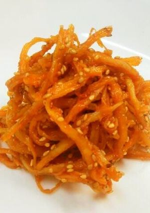 A picture of Moist and Spicy Squid Kimchi Tossed With Gochugang.