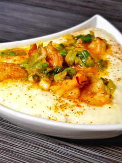 A picture of Shrimp and Creamy Queso Grits.