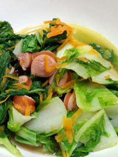 A picture of Sausage And Bak Choy.