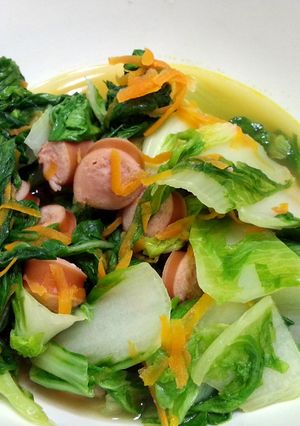 A picture of Sausage And Bak Choy.