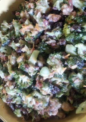 A picture of broccoli salad.