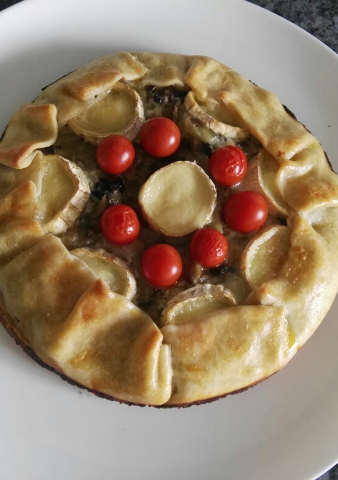 Una foto de Galette de champiñones y queso de cabra