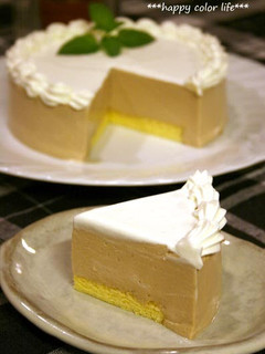 A picture of Easy Milk Coffee Bavarian Cream Cake!.