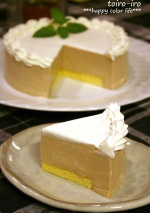 A picture of Easy Milk Coffee Bavarian Cream Cake!.