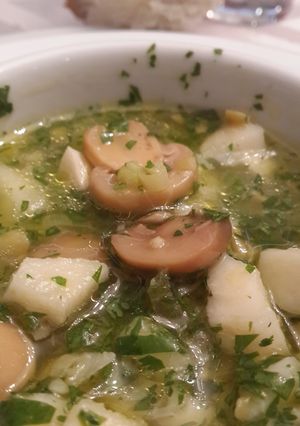 A picture of Mushroom and heart of palm cebiche.