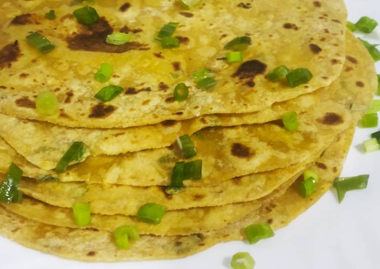 Spring onion parathas