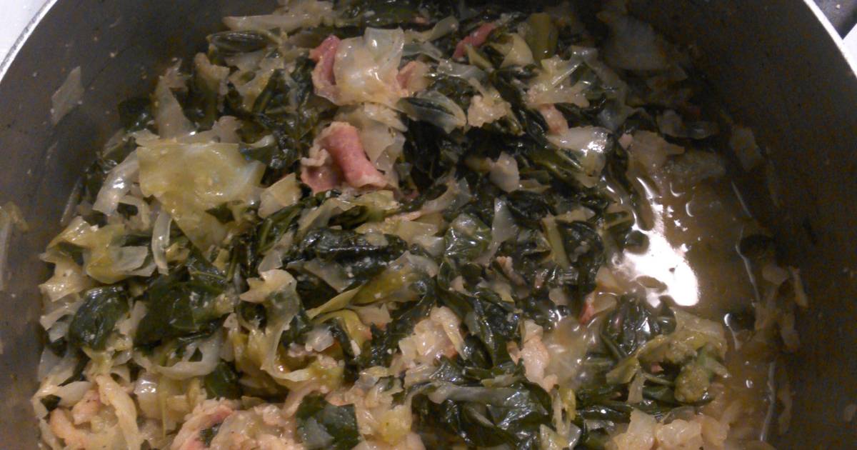 Smothered Cabbage and Collard Greens Recipe by Vernan Douglas Cookpad