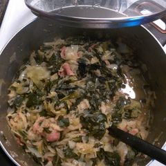 A picture of Smothered Cabbage and Collard Greens.