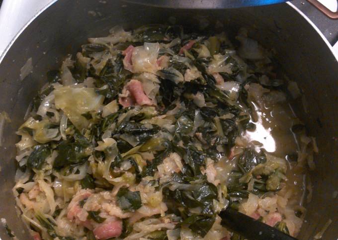 Smothered Cabbage and Collard Greens