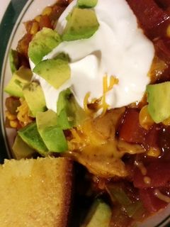 A picture of No Bean Chicken Chili.