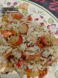 Salteado de arroz con kanikama