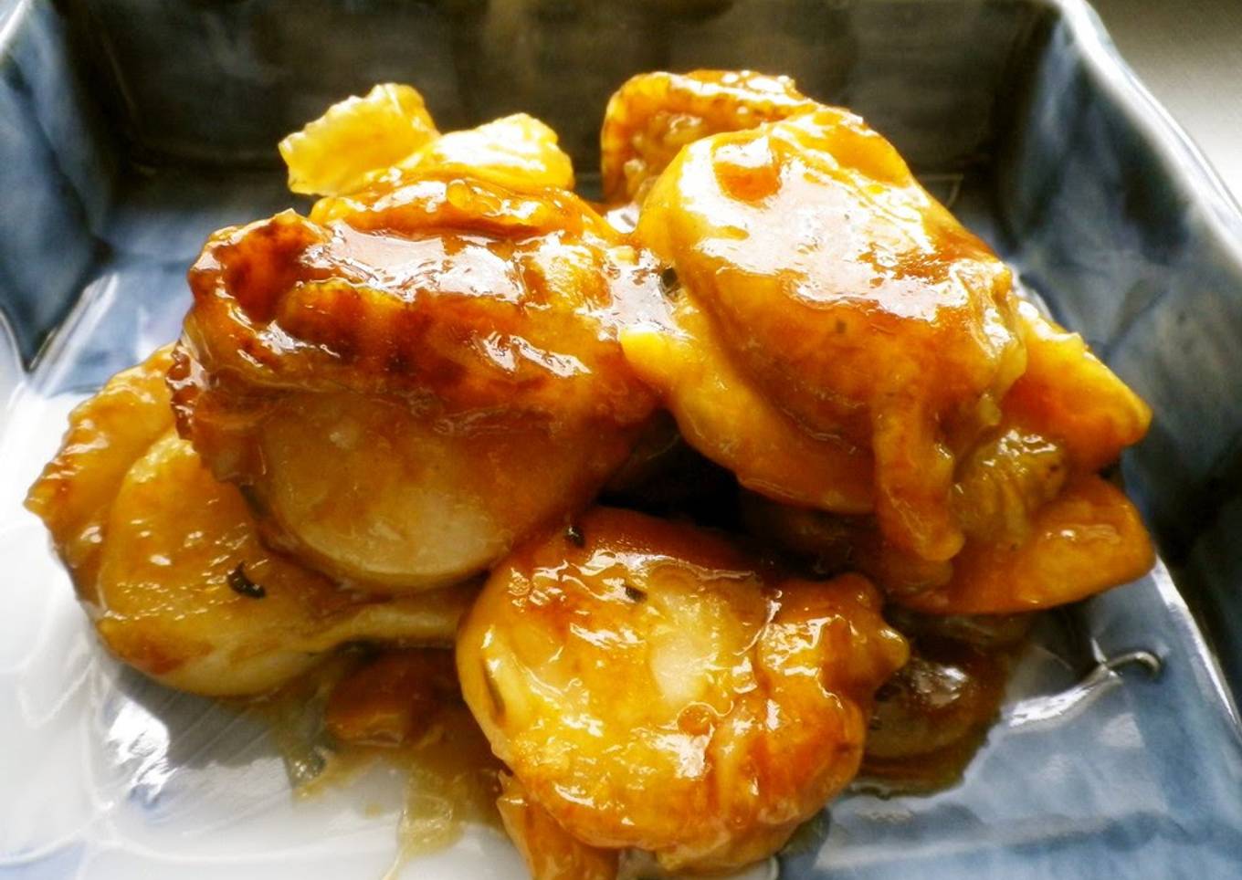 Simple Scallop Sauté in Soy Sauce & Butter