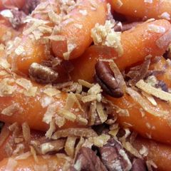 A picture of Carrots with Toasted Coconut & Pecans.