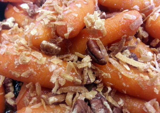 Carrots with Toasted Coconut & Pecans