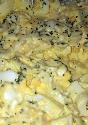 A picture of Mandys egg n onion.
